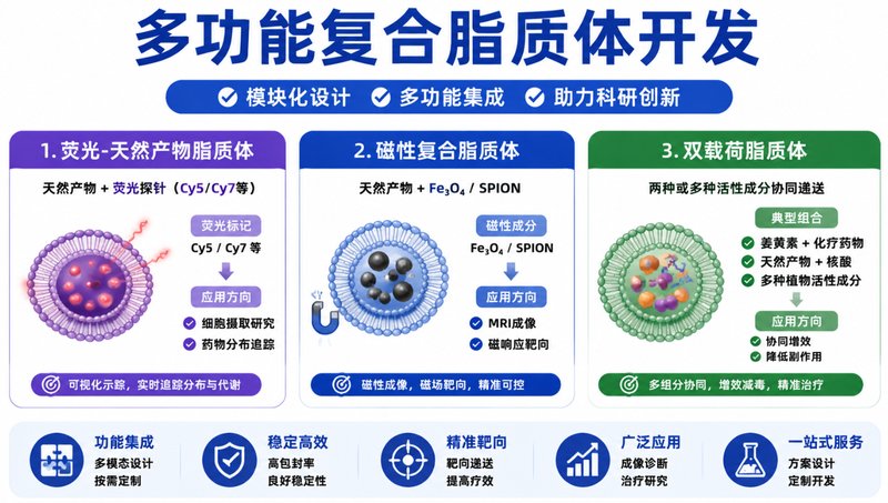 天然活性物载药脂质体定制开发|支持包封优化与靶向递送研究