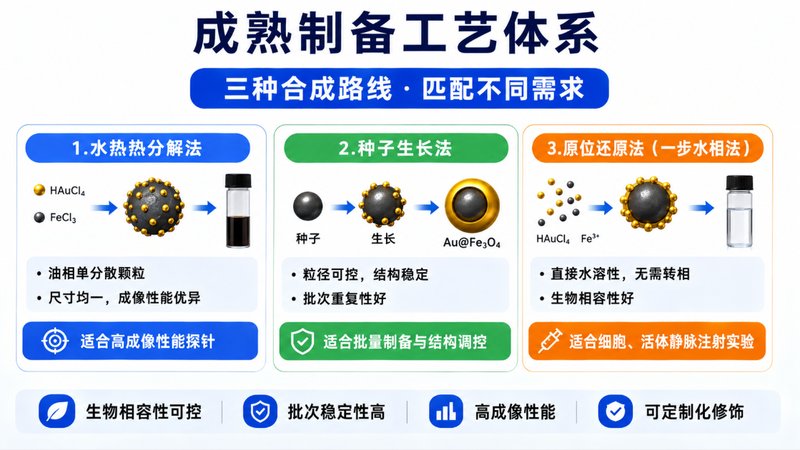 Au@Fe₃O₄金磁核壳纳米探针定制|CT/MRI双模态成像平台开发