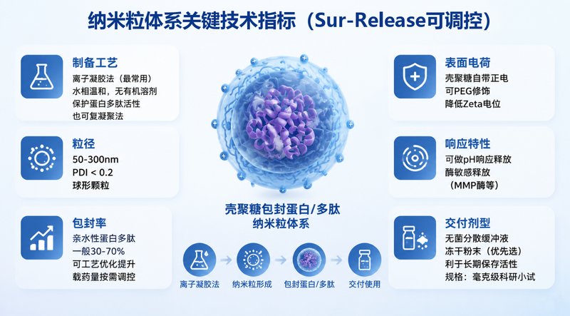 壳聚糖(Chitosan, CS)纳米载体包封蛋白/多肽药物荧光示踪定制