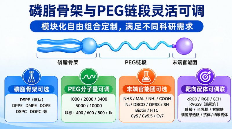 DSPE-PEG末端功能化定制|荧光/生物素/NHS活性酯