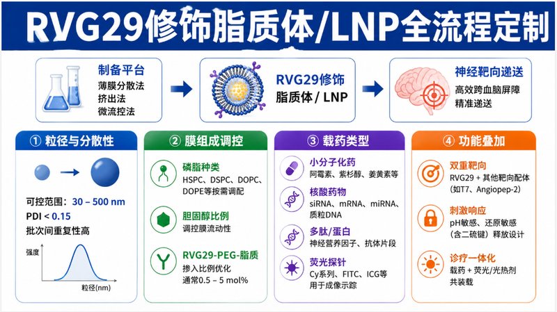 神经靶向RVG29-磷脂偶联物定制,支持脂质纳米载体构建