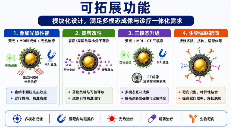 荧光/磁响应纳米金定制(多模态成像探针材料)