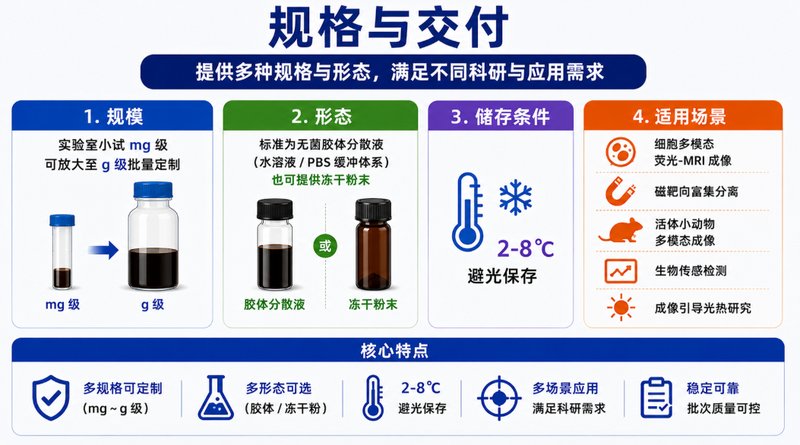 荧光/磁响应纳米金定制(多模态成像探针材料)