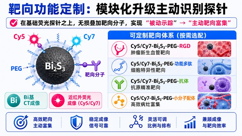 Cy5/Cy7荧光标记Bi₂S₃纳米探针定制：多功能成像平台构建
