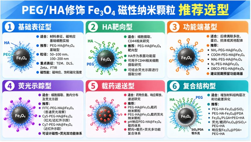 Fe₃O₄磁性纳米颗粒怎么做PEG和HA双修饰定制合成?