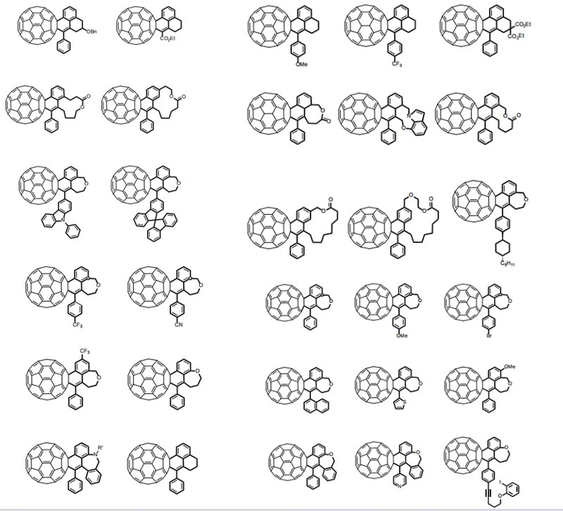 富勒烯的功能化修饰定制合成(接枝小分子,官能团,含氟化合物等)