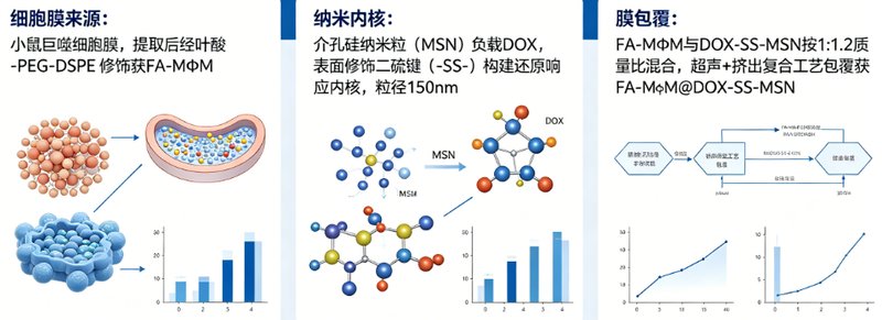 细胞膜包覆阿霉素(DOX)载药纳米粒定制合成与制备服务