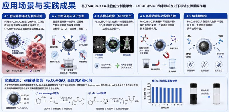 二氧化硅包覆四氧化三铁纳米颗粒（Fe₃O₄@SiO₂）——粒径可控、表面可修饰，支持定制