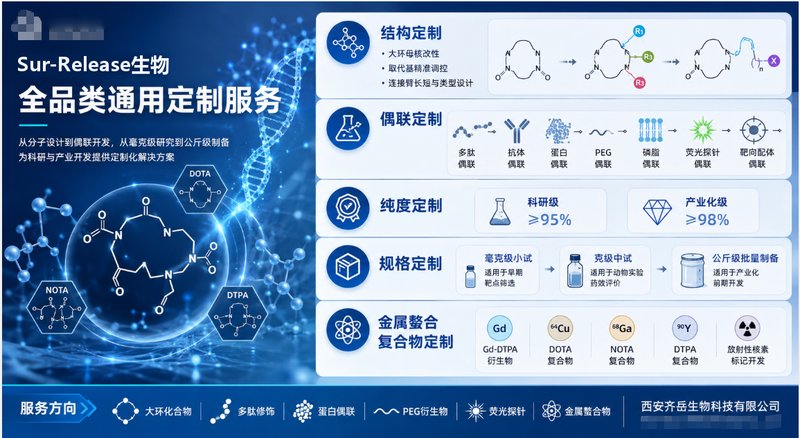 DOTA/DTPA/NOTA靶向活化修饰与生物分子定制偶联服务