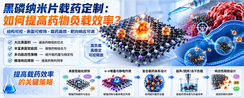 黑磷纳米片定制载药:药物负载增效关键技术