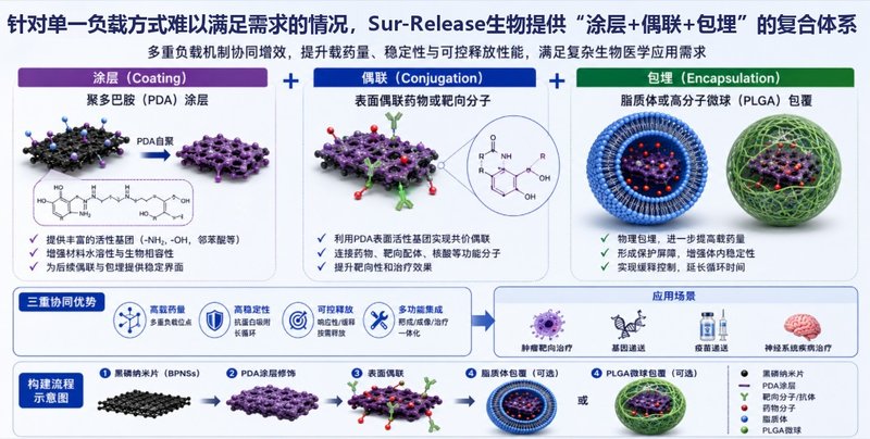 黑磷纳米片定制载药:药物负载增效关键技术