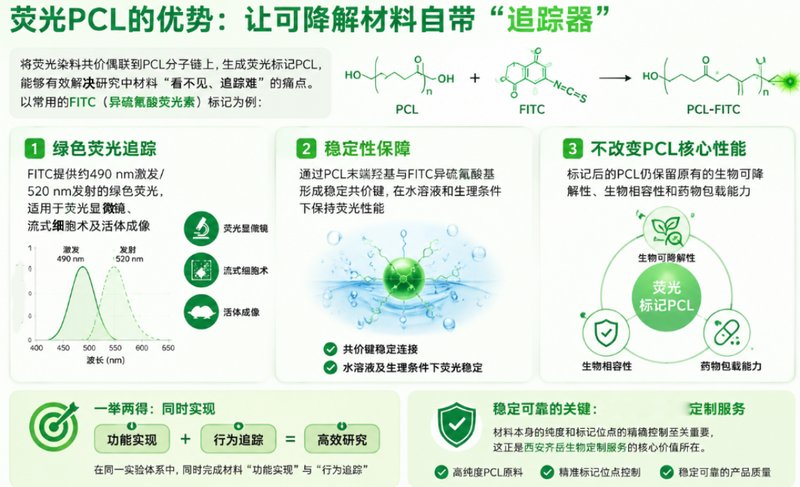 荧光标记PCL聚己内酯功能聚合物定制:满足荧光成像与功能材料研究需求