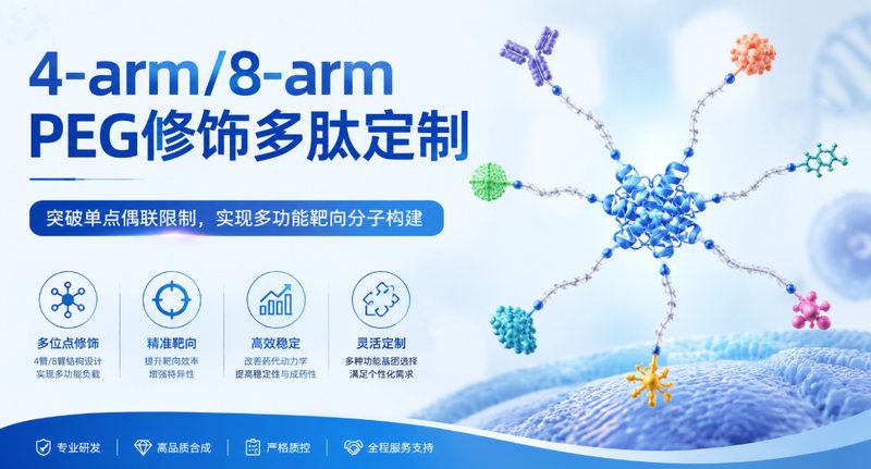 4-arm/8-armPEG修饰多肽偶联定制，满足肿瘤靶向与精准递送研究需求