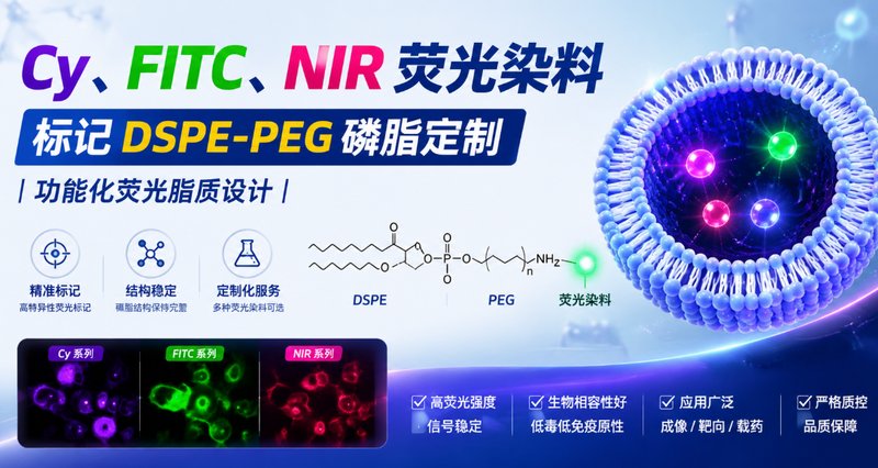 Cy、FITC、近红外荧光DSPE-PEG磷脂定制|活体成像与靶向递送材料开发