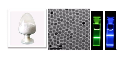 介孔二氧化硅包覆上转换纳米颗粒 发光波长:545 nm,粒径:50 nm Mesoporous silica coated upconverting nanoparticles
