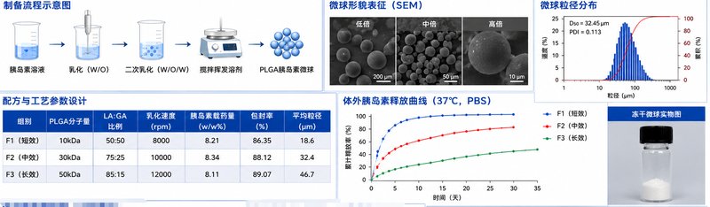 PLGA载药微球定制｜小分子/多肽/核酸包载一站式服务